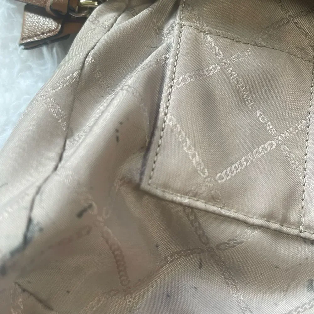 Michael Kors Brown and Tan Tote Bag with Structured Design